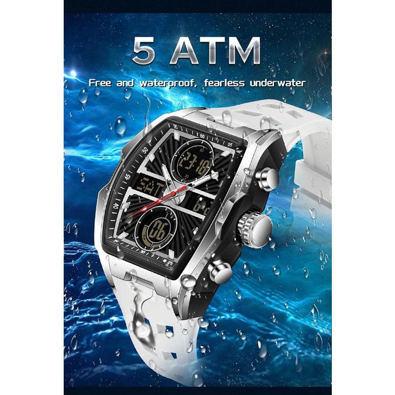Men Wristwatch Quartz Watches Luxury Dual Display Chronograph Waterproof Sport Military Multifunction Male Digital Watch
