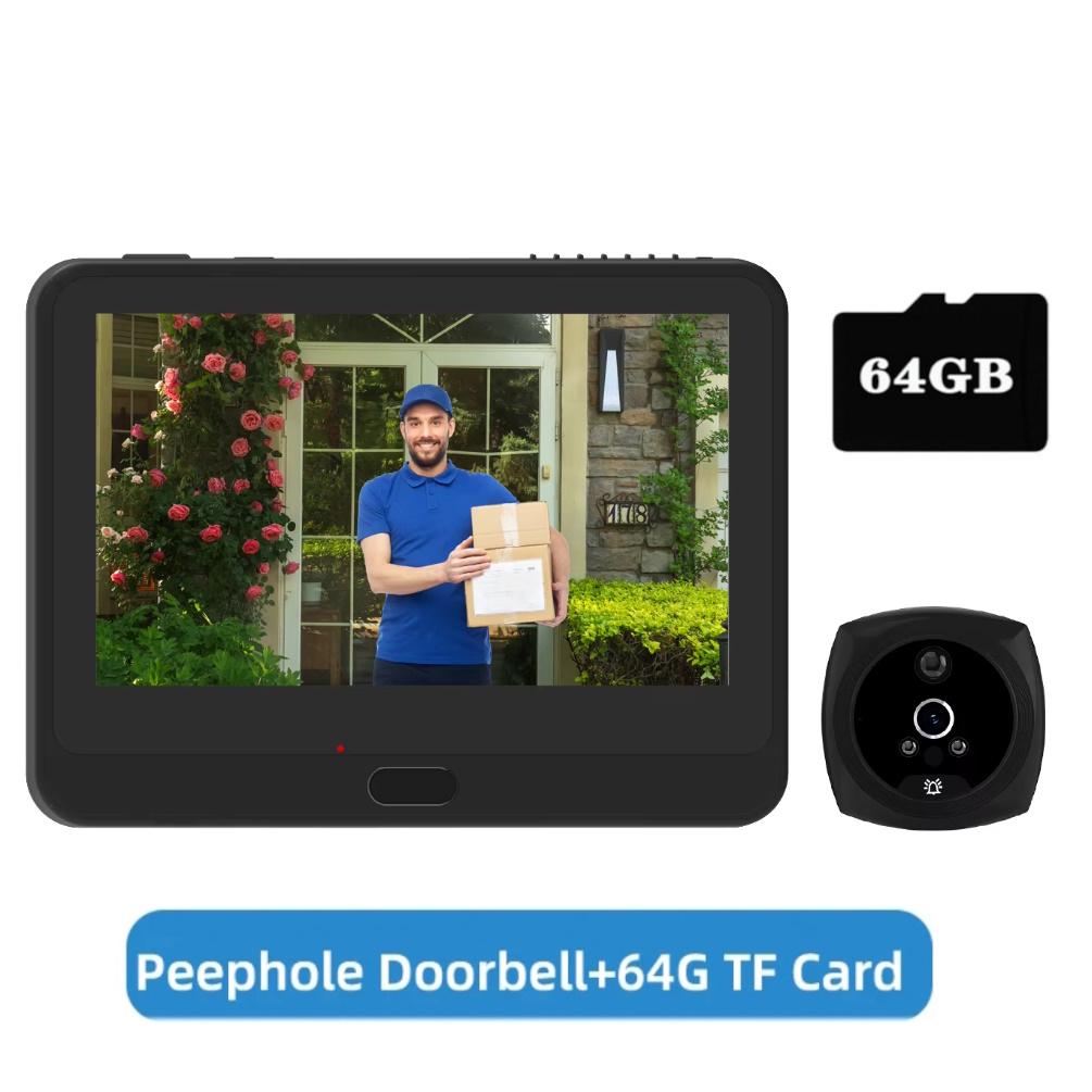 A10 4,3palcový Tuya APP WiFi zvonek 5000mAh dveřní oko vizuální dveřní kukátko Video kamera dveřního telefonu Zabezpečení domácnosti Bezdrátový interkom pro IOS Android