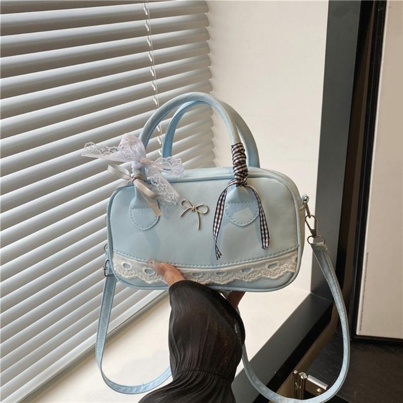 Leather Satchel Handbags for Women Toted Shoulder Bag Sweet Bows Crossbody Bag Purse Top Handle Bag with Removable Strap