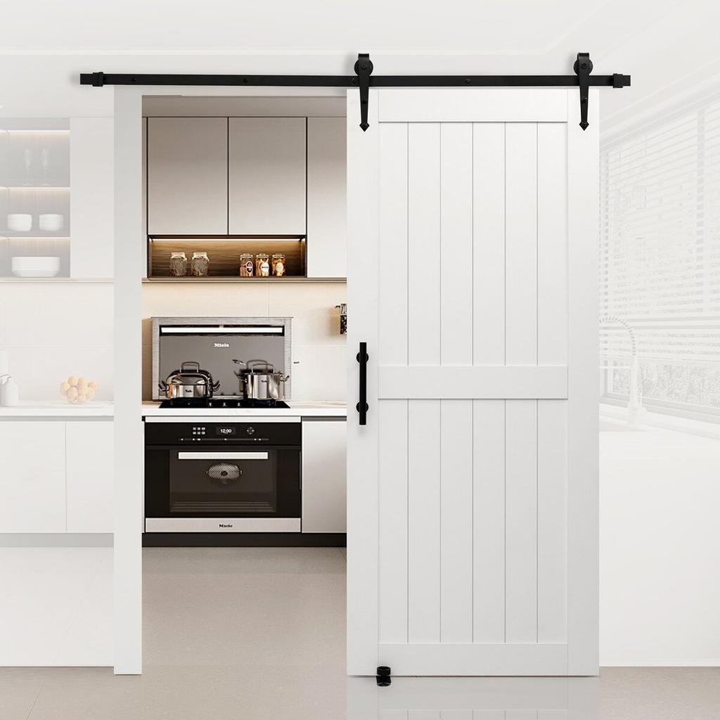 Sliding Barn Door with Hardware Kit 914 X 2134mm MDF Panel PVC Surface