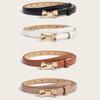 Stylish Pu Leather Waist Belt With Alloy Buckle Butterfly Knot Design For Women