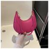 Simple Solid Color Croissant Shaped Women Casual Shoulder Bag For Daily Use