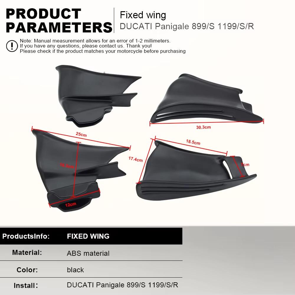 Ducati 899/S, 1199/S/R, 959/S Modified Spoiler Wings Fairing Diffuser