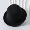 Fashion Casual Black Wool Flat Top Top Top Hat Shopping Travel Styling Felt French Hat