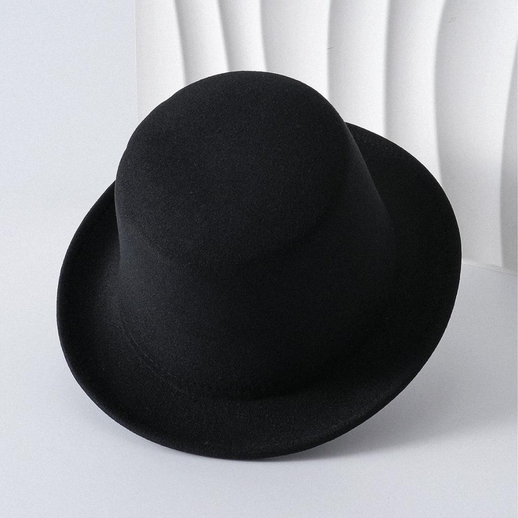Fashion Casual Black Wool Flat Top Top Top Hat Shopping Travel Styling Felt French Hat