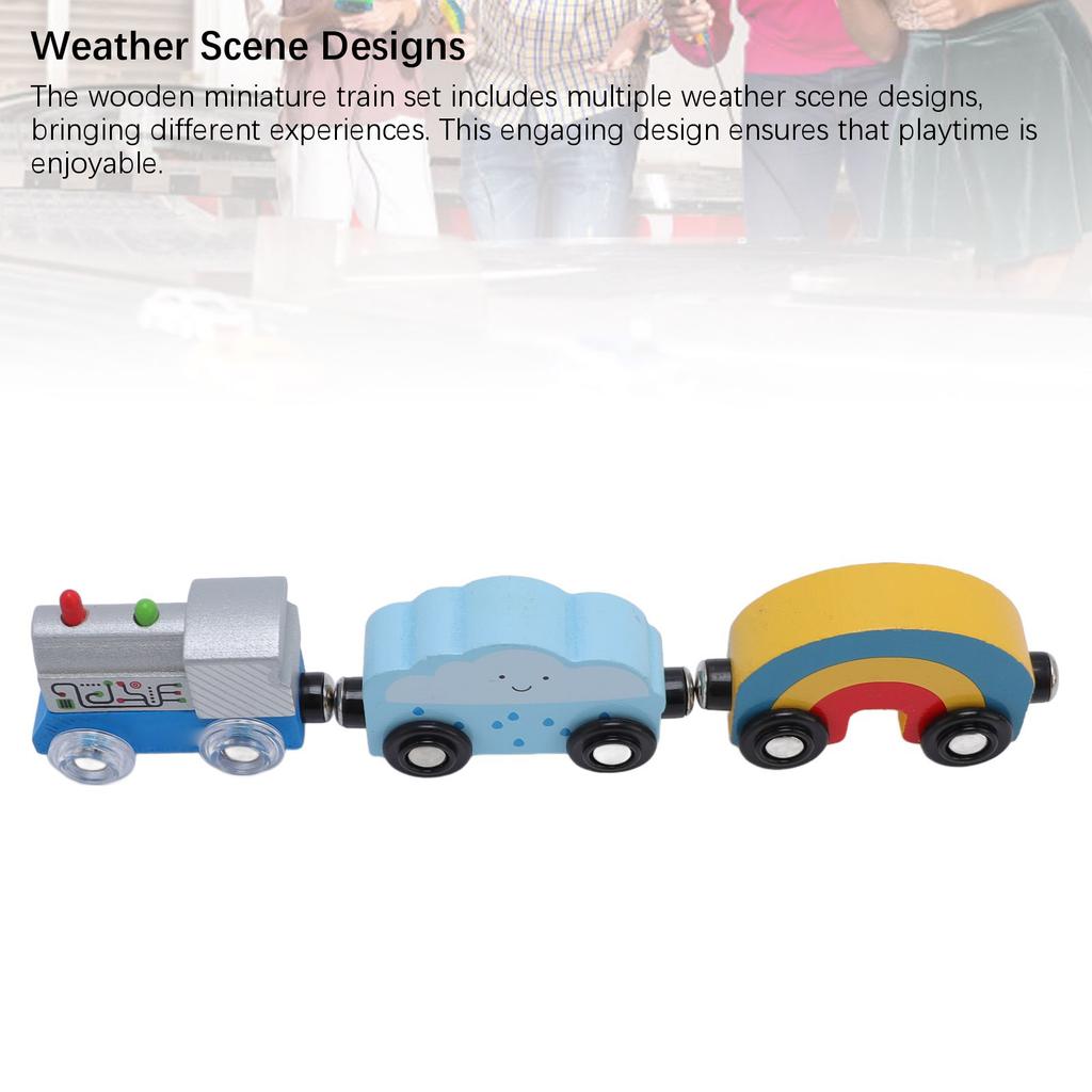 Wetterzug-Set aus Holz, innovative multifunktionale Szenenkombination, kleines Zugspielzeug für Kinder