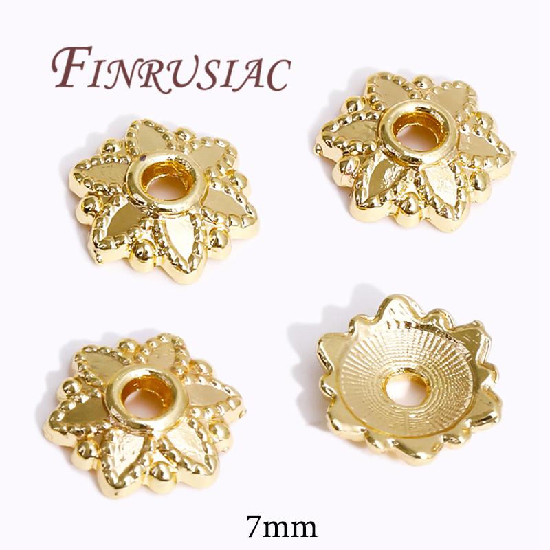 18K/14K Gold Plated Beads Cap For Jewelry Flower Bead Caps Jewelry Making Supplies Spacer Beads DIY Bracelets Accessories