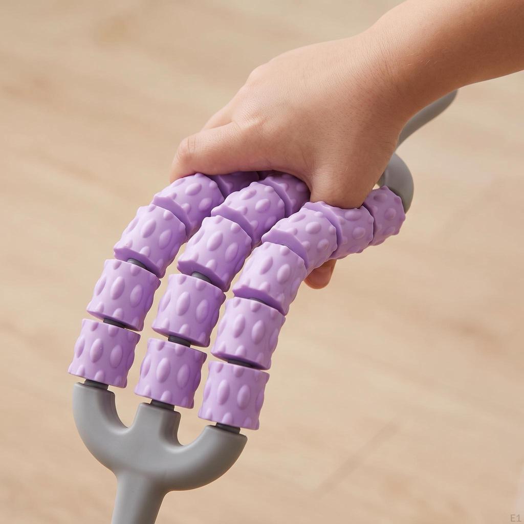 Flexible 4Row Kids Massage Roller Stick for Sensory Training & Muscle Relaxation Blue