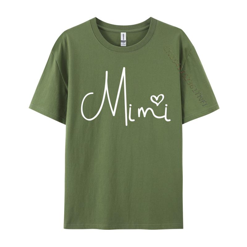 Mimi Heart Grandma Christmas Mother Is Day TShirt Unisex Clothing TShirt Combed Cotton Funny Clothing Shirt Round Collar