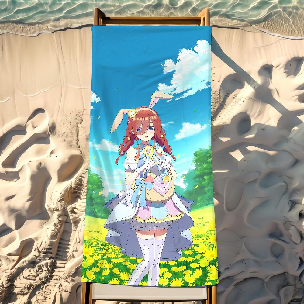 Anime Miku Nakano Handtuch Strand Dusche Bad Reise Leicht Hautfreundlich für Pool Camping Kreuzfahrt Sommer