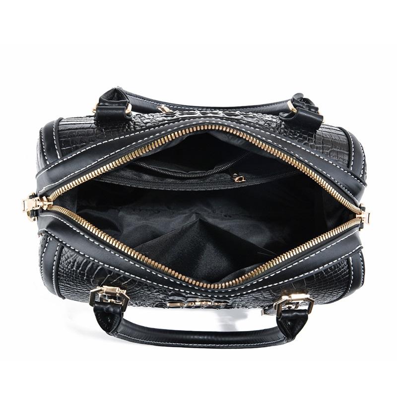 Premium Croc Print Boston Handbag For Ladies, Stylish Multiway Shoulder & Crossbody Daily Bag