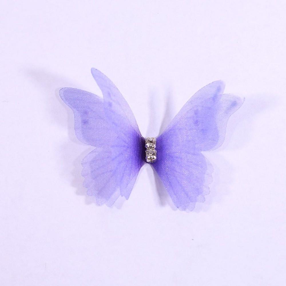 50Pcs Colorful Chiffon Butterfly Embroidered Patches Clothes Sewing Patch Bridal Hair Accessories