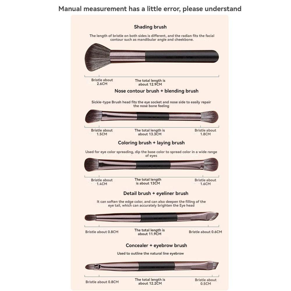 Eyebrow Pencil Eyeshadow Brushes Set Eyeliner Brushes Cosmetic Brush Kit  on-the-go Touch-ups