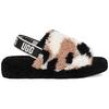 UGG Fluff Yeah Slide Comfortable Versatile Slide Sandals Mid Heel Women sandals White Black 1125231-BLK