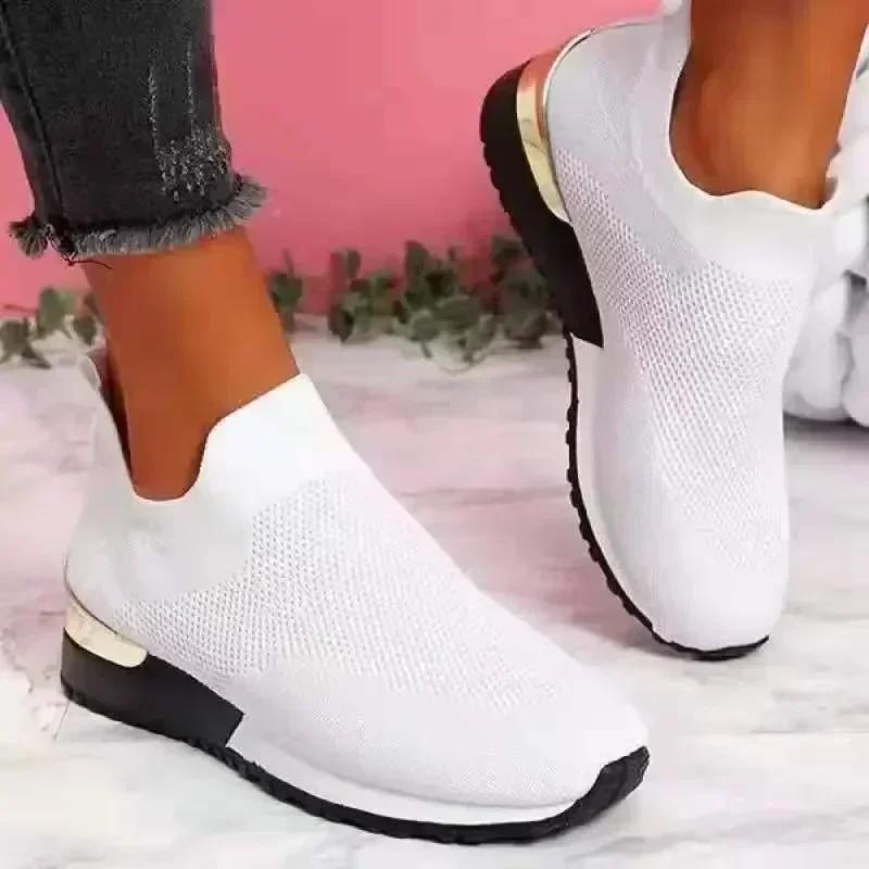 fashion 2024 New Hot Selling Women's Shoes Slip-on Women's Vulcanized Shoes Fashionable Elegant Flat Heel Breathable Sports Shoes