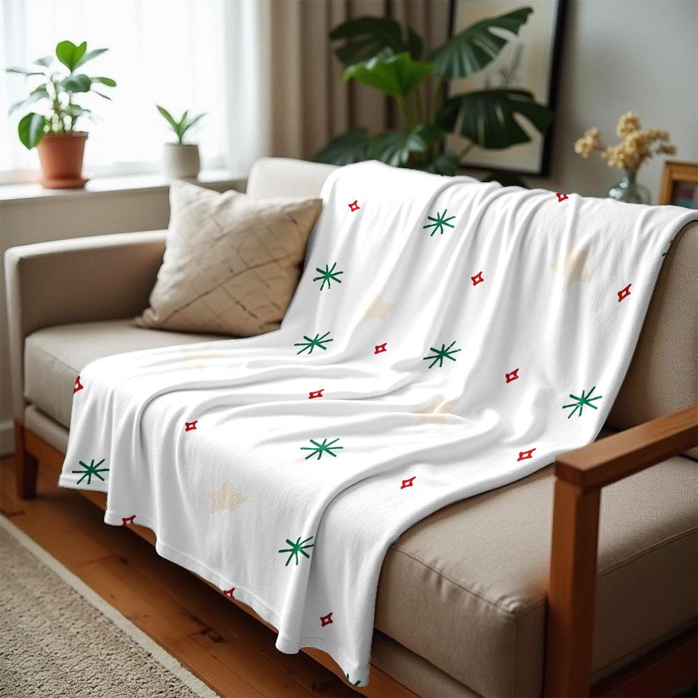 Xmas Light Holly Anime Cartoon Flannel Blanket Soft Warm Throw for Bedroom Sofa Car Kids Holiday Gift