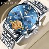 FNGEEN Men’s Watches Top Luxury Brand Fashion Quartz Men Watch Calendar Waterproof Gold Steel Business Wristwatch Reloj Hombre