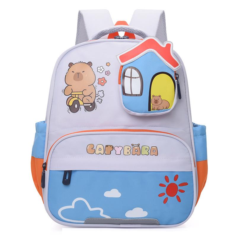 Cartoon Charming Versatile Backpack For Young Kids In Soft Pastel Color Variants