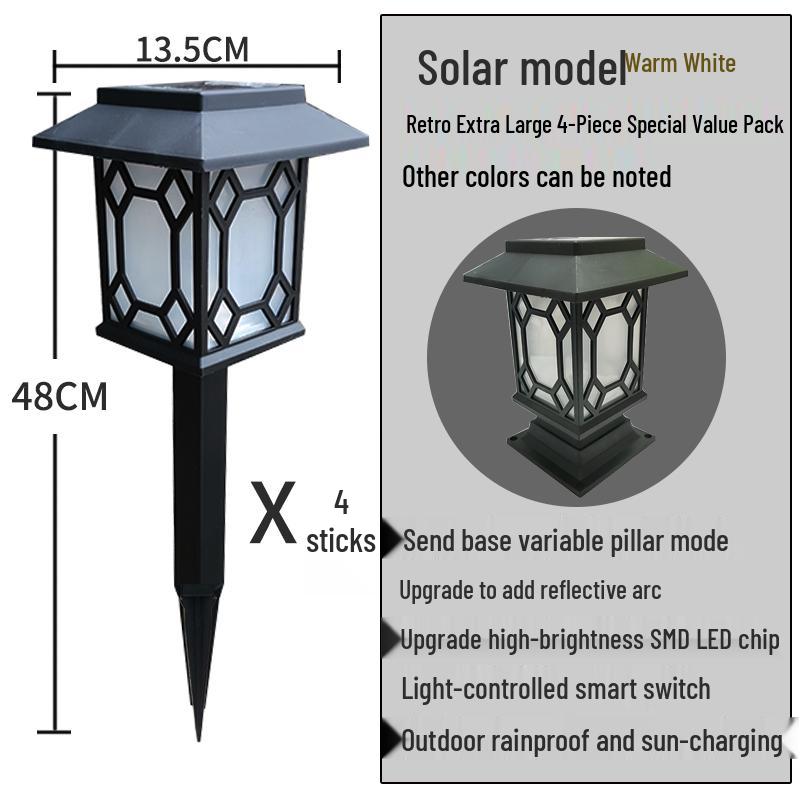 Solar Wasserdichte Außenwegleuchten - Villa, Garten, Terrasse, Rasen, Landschaftsbeleuchtung