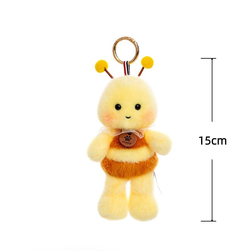 15cm Pet Series Plush Toys Monkey Rhinoceros Panda Chimpanzee Pendant Keychain Stuffed Doll Backpack Pendant Birthday Gifts