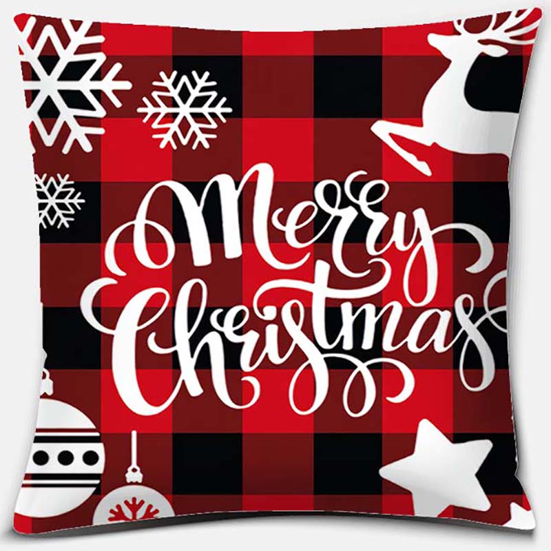 Christmas Gifts, Santa Claus, Deer, Christmas Greetings, Merry Christmas Series Pattern Pillowcase Party Pillowcase Decoration