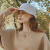 CHALLENGER Women'S Metallic Logo Point Slit Shape Adjustable String Bucket Hat Beige