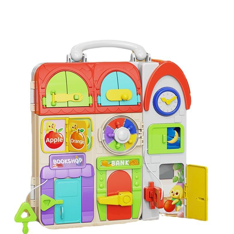 

Автобус игрушечный со звуком и светом, Монтессори Бизи бокс, музыкальное образование Знания Малыши Автобус игрушки для мальчиков и девочек