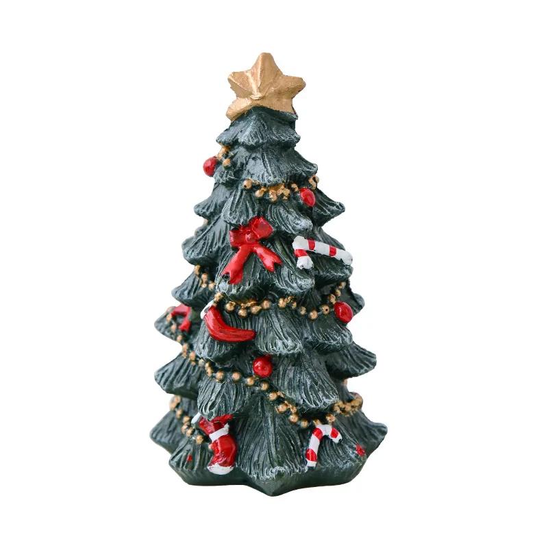 Christmas Festival Desktop Ornament - Resin Mini Christmas Tree Ideal Party Supplies & Cute Christmas Gifts for Holiday Decor