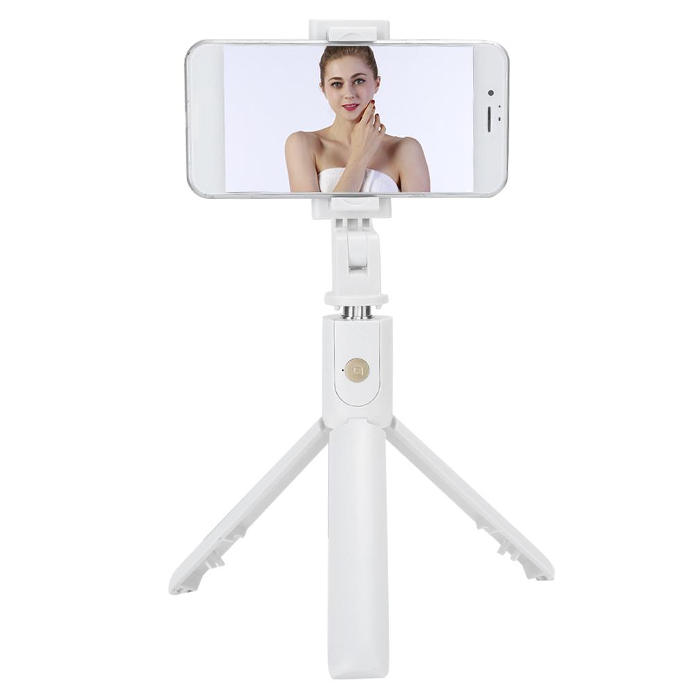 K07 Mobile Phone Portable Remote Bluetooth Shutter Selfie Stick with Extendable TripodWhite