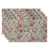 Vintage Watercolor Wildflower Butterfly Linen Placemat Waterproof Heatproof Non Slip Table Mat Farmhouse Dining Decor