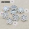 10Pcs Dog Paw Footprint Spacer Beads Antique Silver Plated Loose Beads For Jewelry Making Bracelet Accessories Diy
