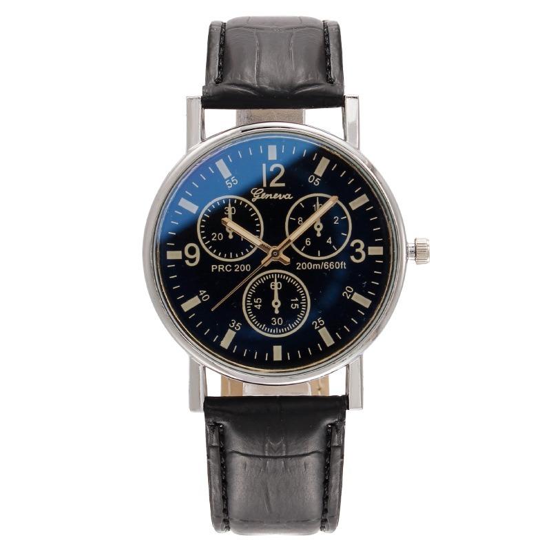 Manufacturer spot popular fashion three-eye blue mirror men's watch men's watch quartz belt men's
