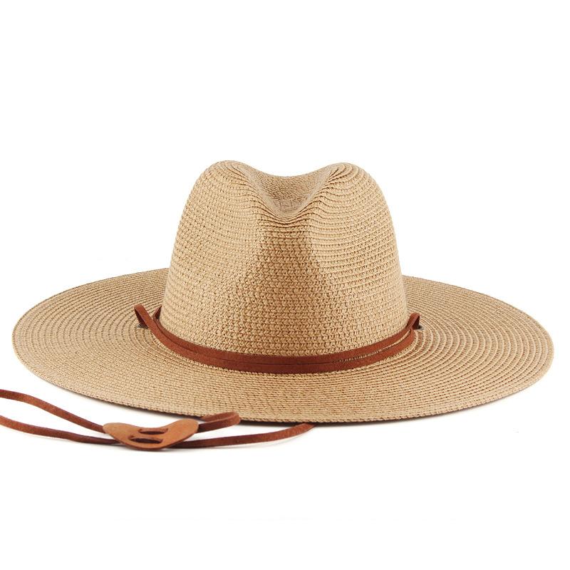 Summer Wide Brim Straw Sun Hat for Men Women Sun Protection Beach Caps for Travel Camping Hiking Outdoor Panama Bucket Hats