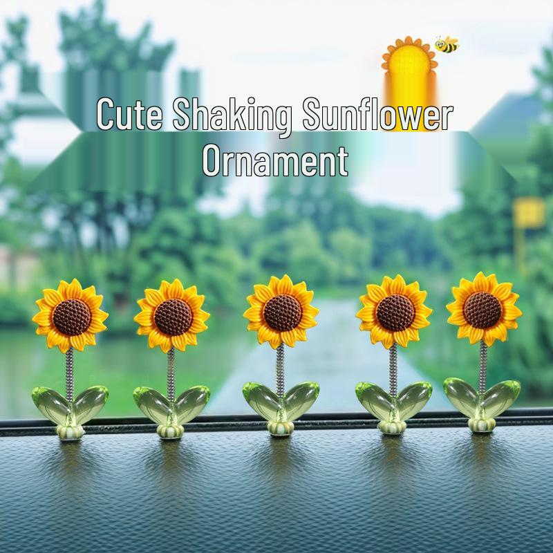 Очаровательная качающаяся подсолнух - Украшение на приборную панель/зеркало заднего вида