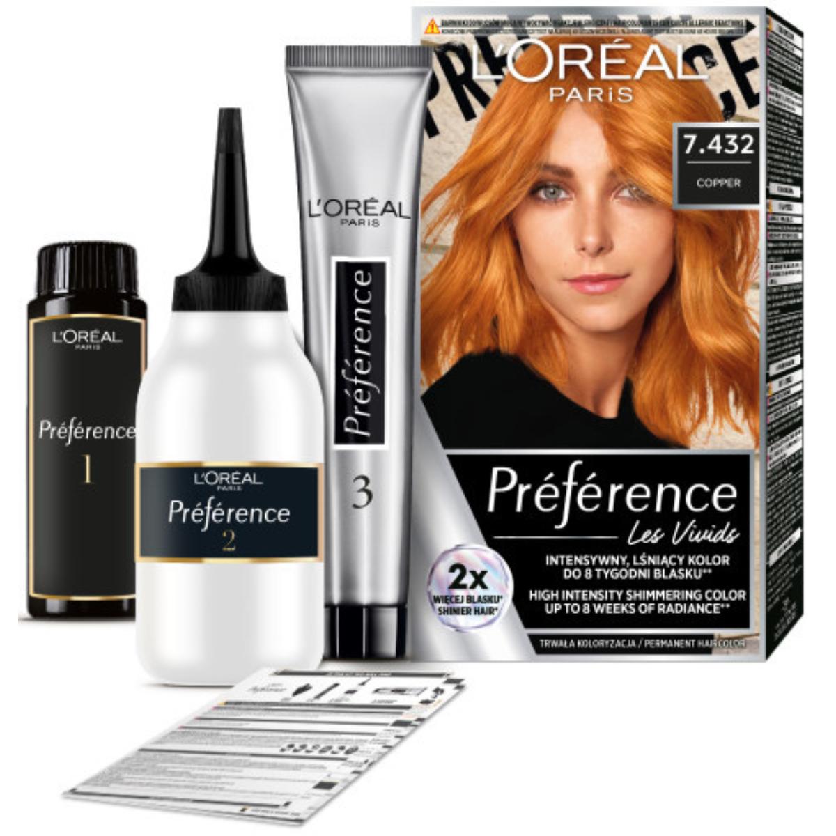 L'oréal Paris Grigi/Crema Tinta Per Capelli, Preferenza Lor Vividi 7,432 Rame (7.432 Rame) - Immagine 3