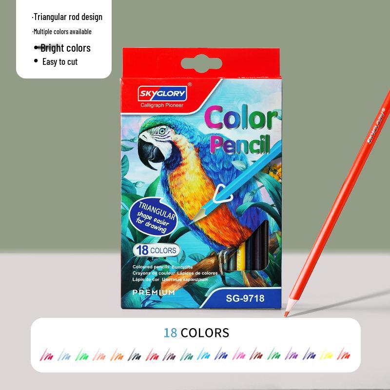 Eco-Friendly Hexagonal Oil-Based Colored Pencils - 48 Color Set for Students