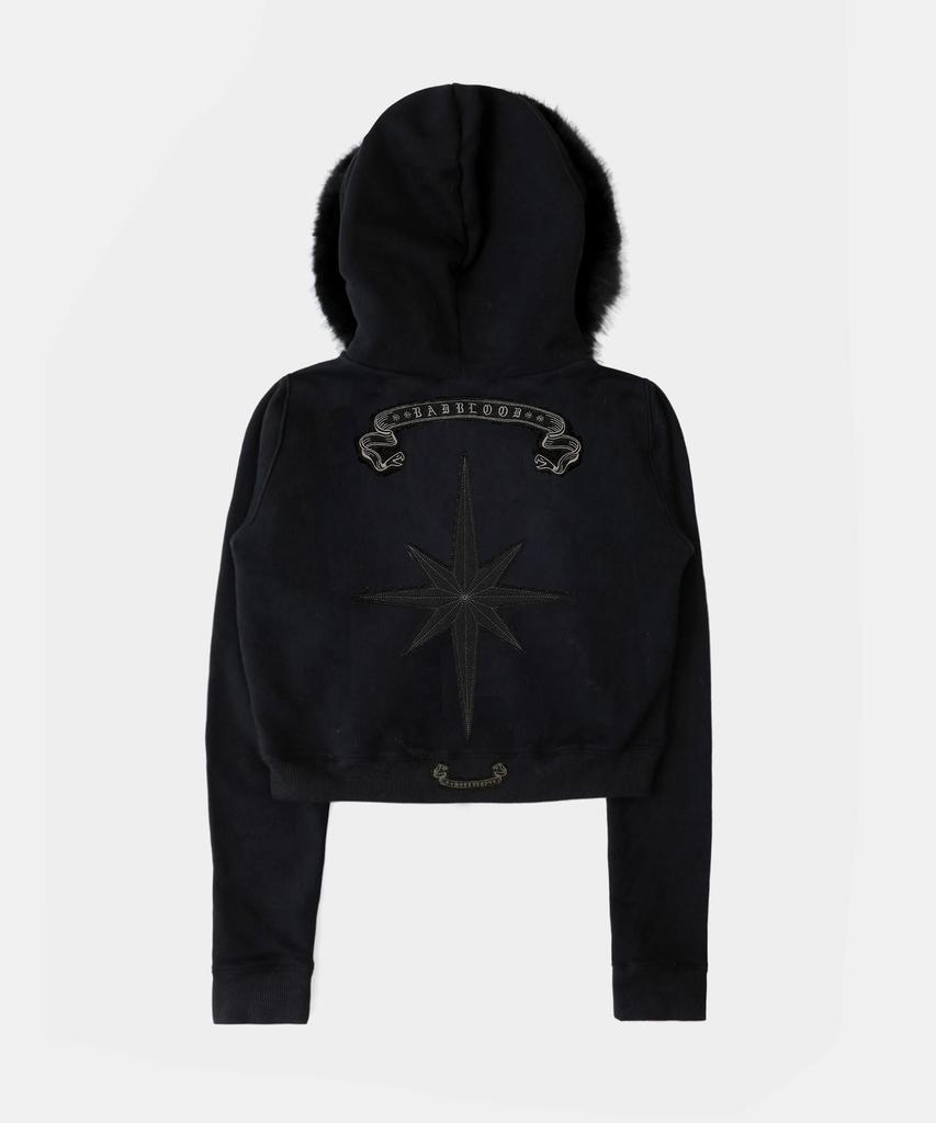 Badblood Cosmo11 Detachable Fur Hoodie Zip-Up - Black
