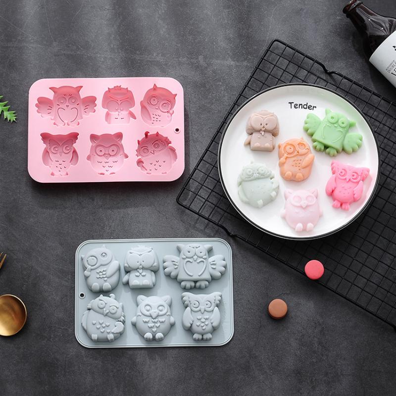 3D Owl Silicone Molds For Cake Gummy Jello Ice Cube Soap Mold Crayon Cake Decoration Soap Molds Silicone Baking Mould