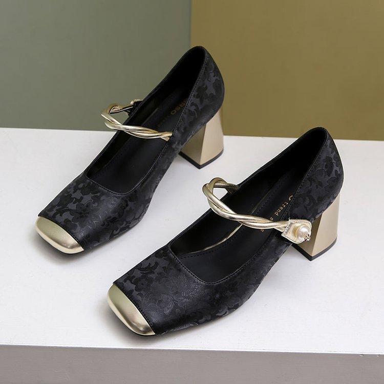 Retro Mary Jane Women's Shoes 2025 New Summer Versatile New Chinese Style Thick Heel Single Shoes with Skirt High Heels