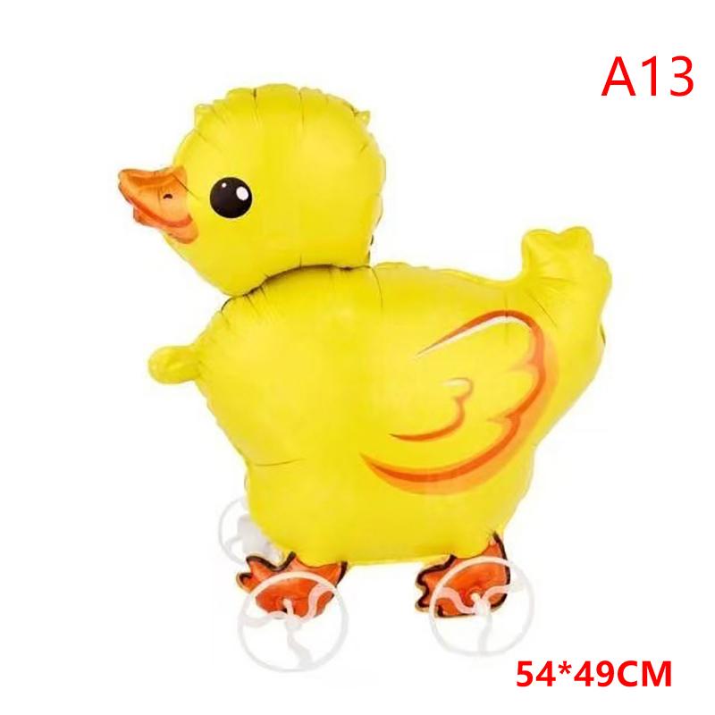 4D Cartoon Elephant Foil Balloon, Stand Walking Balloon with Wheel for Kids Birthday Party Baby Shower Decoration