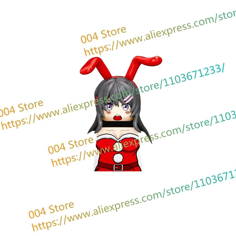 18+ Adult Building Block MOC Anime Action Figure Sexy Model Date Cartoon Swimwear Girl Hair Kit Ornament Toy Gift Collection F31
