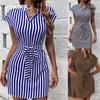 JPNTKY Women's Fashion Summer Spring Short Sleeve V-Neck Casual Dresses