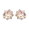 European and American Luxury Colorful Rhinestone Flower Stud Earrings for Women