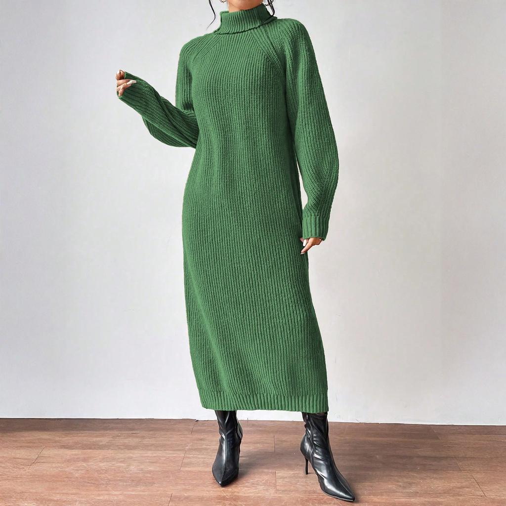 Women's Casual Fashion R-neck Long Sleeved Retro Christmas Print Retro Dress