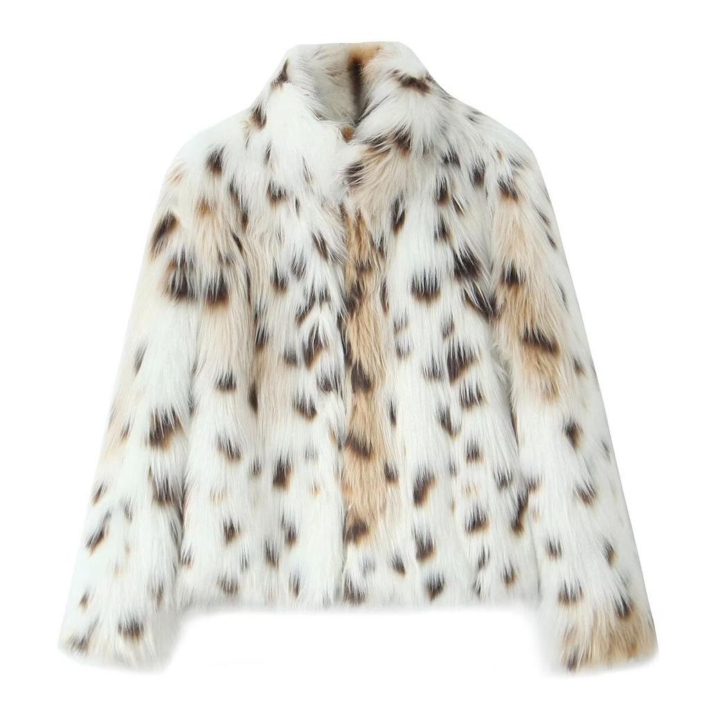 Amazon hot-selling 2024 autumn and winter new European and American style fashion artificial fur effect short coat women's top tide
