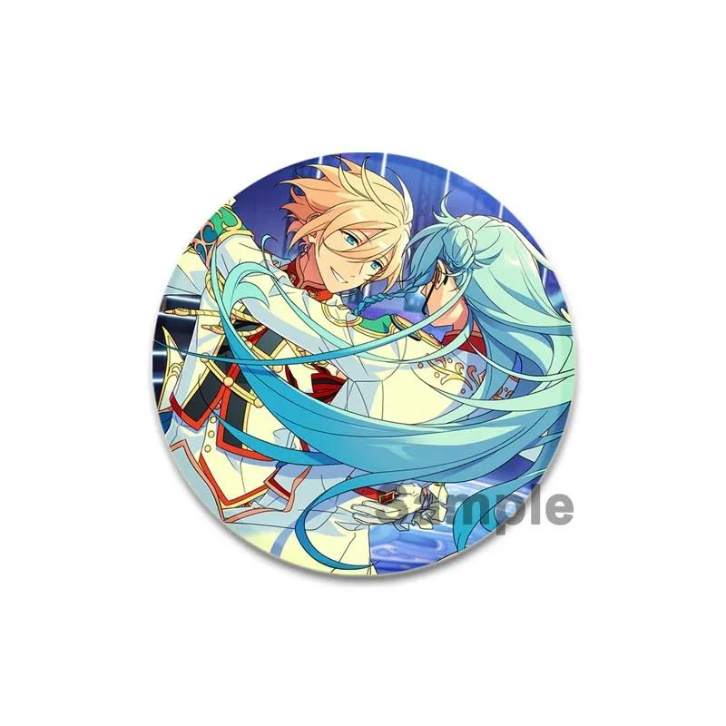 32/44/58mm Ensemble Stars Idol Round Brooch Cartoon Cosplay Badge Icons Lapel Pins for Backpack Gifts Eichi Tenshouin