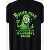 European Sizes Funny "Busier Than A Cucumber In a Women'S Prison" Graphic T-Shirt - Casual Crew Neck Short Sleeve Tee
