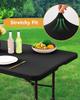 Fitted Tablecloth Rectangle Tablecloths, Elastic Stretch Folding Table Top Cover Reusable for Outdoor Picnic Camping Party Event