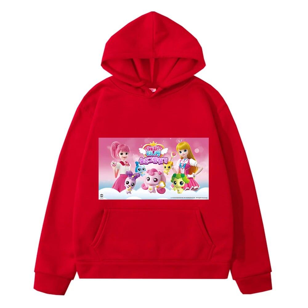 

Толстовки Tini Ping, одежда для мальчиков, осенняя толстовка y2k sudadera, повседневная толстовка с капюшоном в стиле аниме, пуловер Tini Ping, флисовая куртка, детская одежда для девочек 130 красный