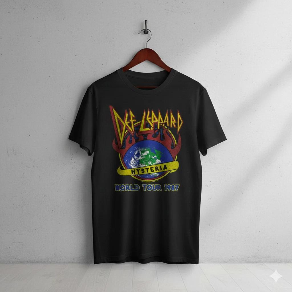 Unisex Adult Vintage Music Def Leppard – Hysteria World Tour 1987 V... XXL
